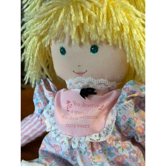HOLLY HOBBIE Fancy Treat Rag Doll 1st Edition Plush Vtg Floral Mattel 1990 RARE - Picture 2 of 7